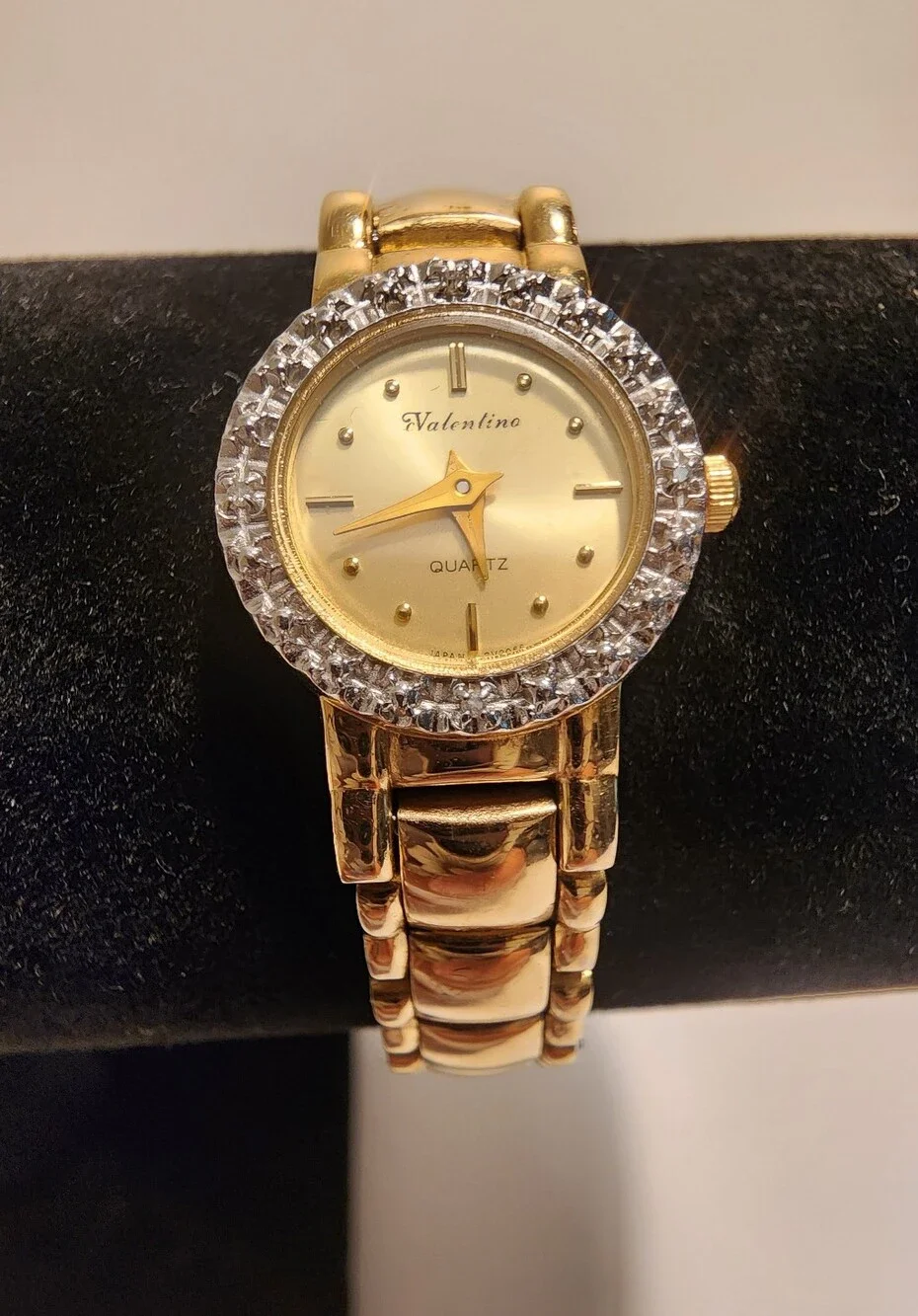 Valentino Quartz Gold-Tone Crystal Bezel Ladies Bracelet Watch
